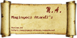 Maginyecz Atanáz névjegykártya